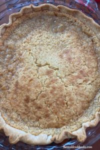Butterscotch Sour Cream Pie is an old fashioned butterscotch pie recipe topped with a meringue. The sweet, creamy filling is baked directly in the pie crust in the oven.  