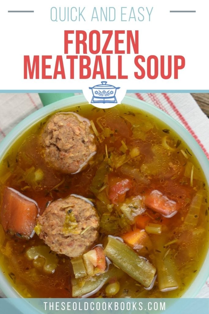 Frozen Meatball Vegetable Soup uses two shortcut ingredients, frozen meatballs and frozen vegetables, to make a hearty and delicious weeknight dinner.  Your traditional vegetable soup has been reimagined.