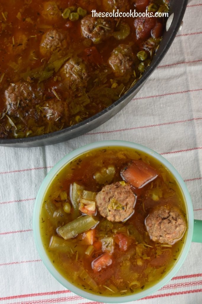 Using shortcut ingredients makes this frozen meatball vegetable soup easy to make.