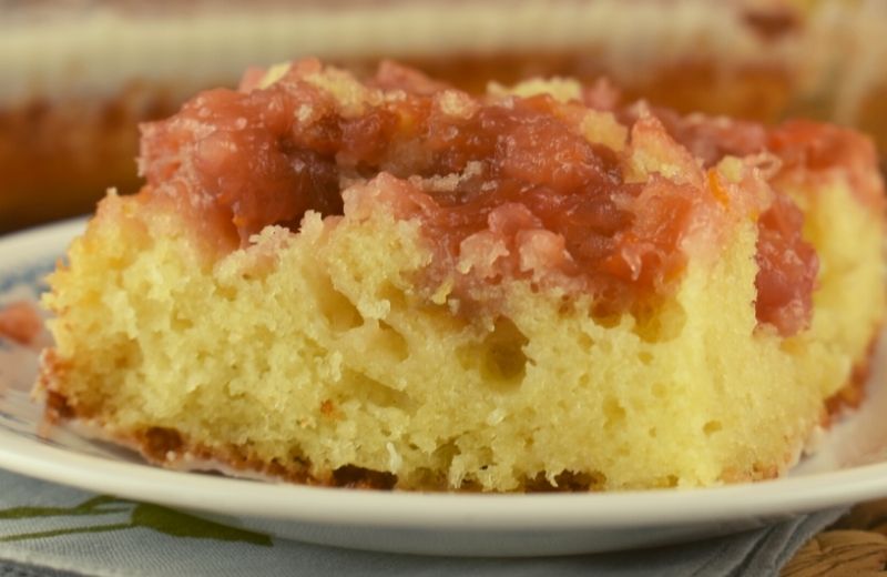Rhubarb Spoon Cake – A Rhubarb Cake with Cake Mix