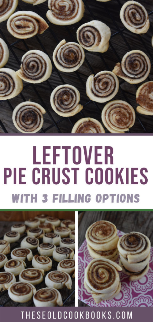 Pie Crust Pinwheels are an easy, shortcut recipe using leftover pie crust.  With three different filling options, these pie crust cookies come together in a pinch. 
