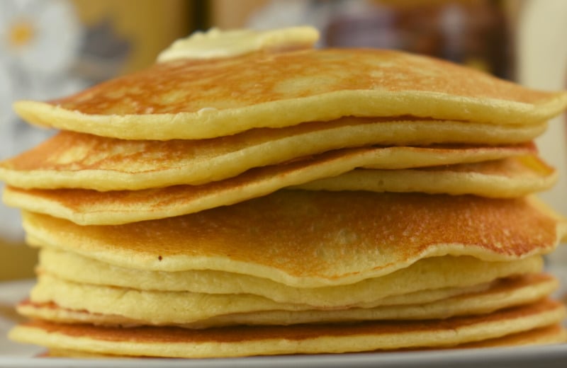 Cottage Cheese Pancakes use 4 ingredients to make a thin pancake perfect to be topped, rolled, folded or filled. Cottage cheese, eggs, Bisquick and milk are blended up for a high-protein breakfast. 
