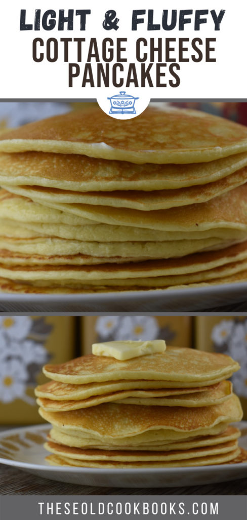 Cottage Cheese Pancakes use 4 ingredients to make a thin pancake perfect to be topped, rolled, folded or filled. Cottage cheese, eggs, Bisquick and milk are blended up for a high-protein breakfast. 