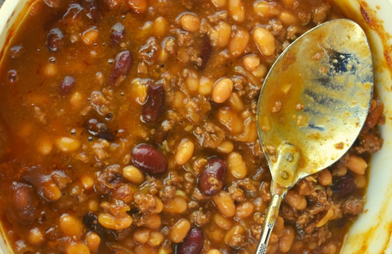Cheap & Easy Baked Beans with Ground Beef