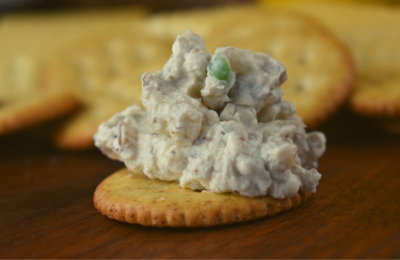 Pineapple Cream Cheese Dip is a crunchy cheese dip filled with pecans, water chestnuts and pineapple, the perfect topping for your favorite crackers. 