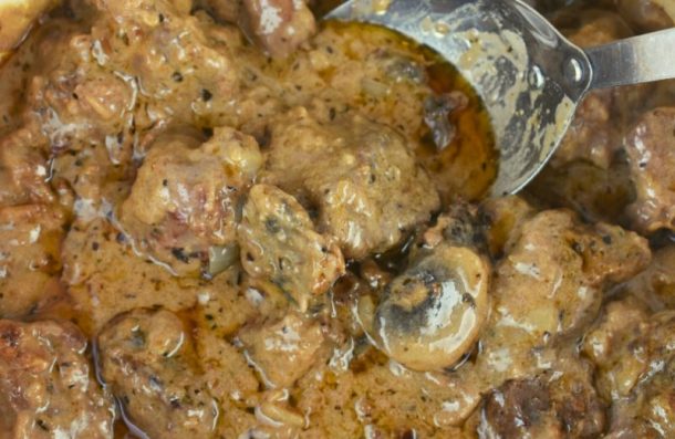 Beef Chunks in Sour Cream Recipe - These Old Cookbooks