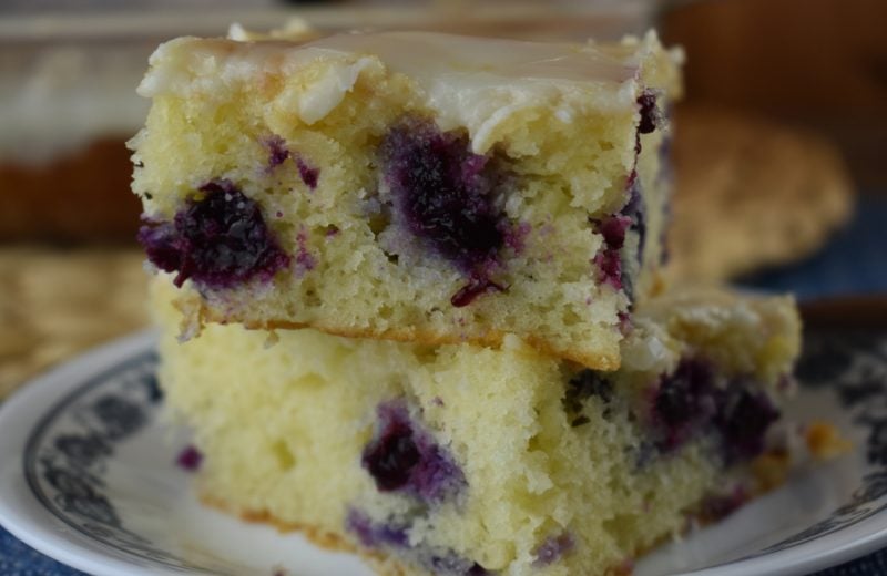 Lemon Glazed Blueberry Cake – Cake Mix Blueberry Cake