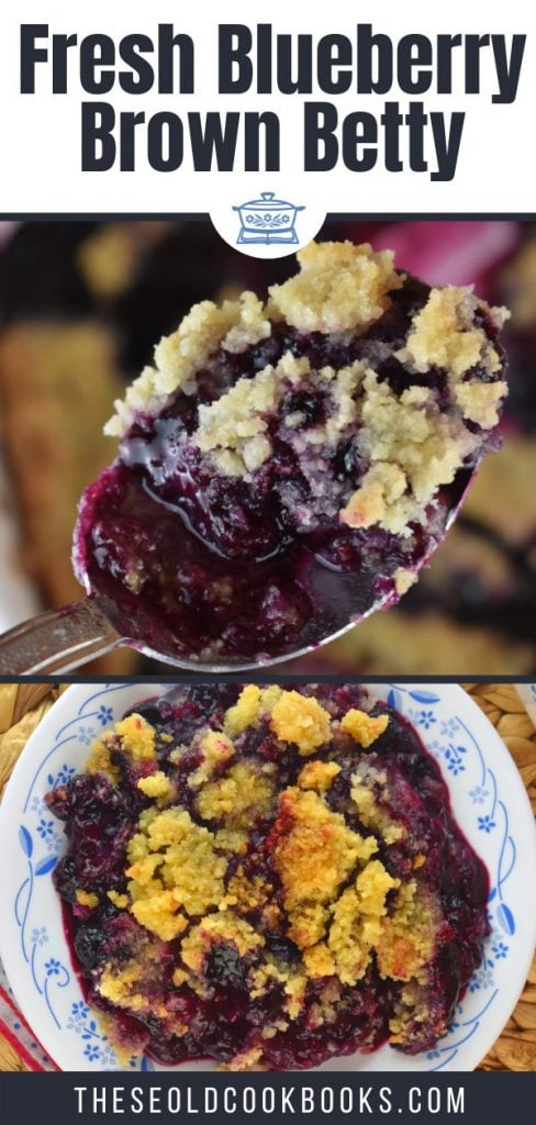 Blueberry Brown Betty is an old fashioned blueberry crisp recipe. Serve this blueberry dessert with a big dollop of whipped cream or scoop of vanilla ice cream. 