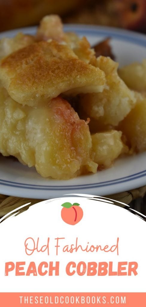 Old Fashioned Peach Cobbler is a peach cobbler with fresh peaches recipe that follows an easy basic cobbler recipe.  Add this one to your recipe box, because you'll be sure to use it for years to come.