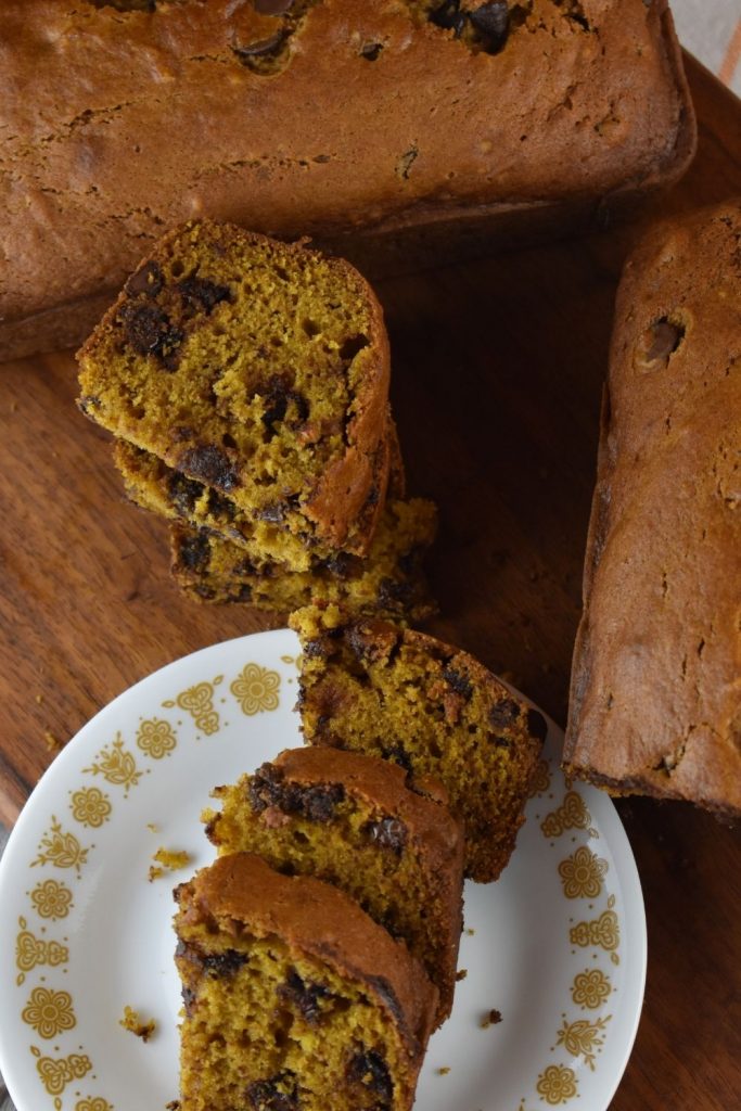 You can use an entire can of pumpkin to make two loaves of this pumpkin bread.