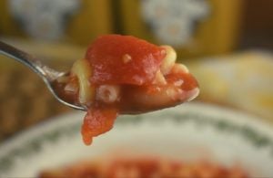 Old Fashioned Macaroni and Tomatoes takes you back to your childhood.  With a just a few simple ingredients such as canned tomatoes, elbow macaroni, sugar, salt and butter, you can recreate Grandma's Macaroni with Tomatoes Recipe.