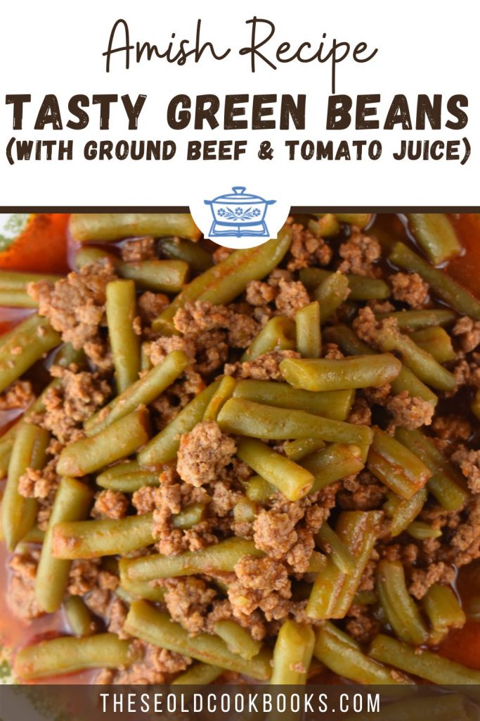 Tasty Green Beans is a unique green bean recipe with only five ingredients including canned green beans and ground beef.  You can easily dress up green beans with this simple green bean dish.