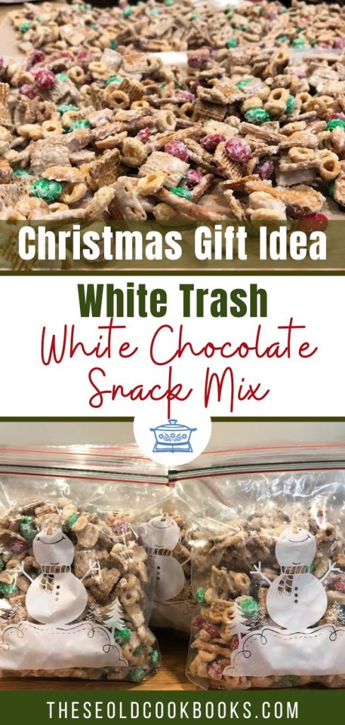 Package up your white chocolate candy mix into fun resealable bags as homemade gifts.