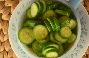 Soy Cucumber Salad is the perfect way to use up an abundance of cucumbers.  This Japanese Cucumber Salad has soy sauce and sesame seed oil, and there's no boiling involved. 