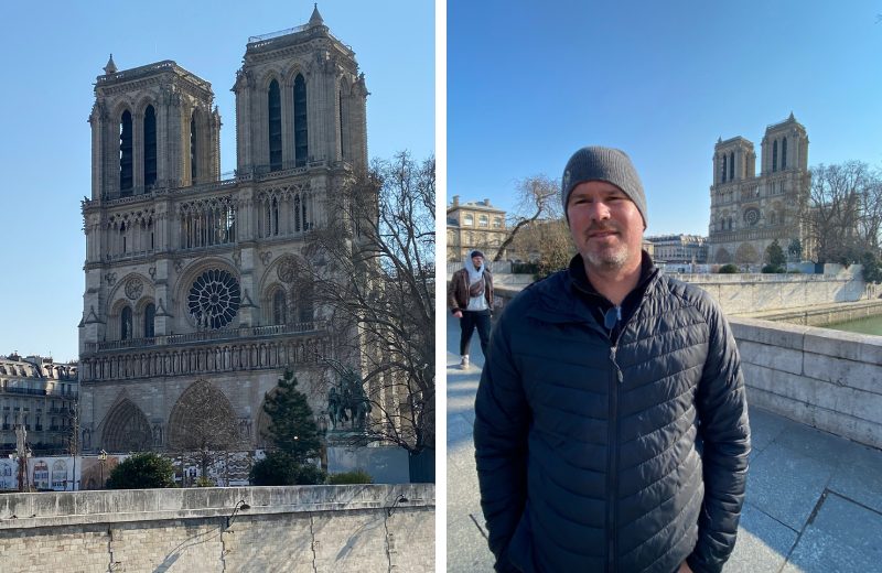 While Notre Dame in Paris is still closed from the devastating fire, there's a barricade surrounding the church with pictures of the fire and renovations. It's worth a stop to see how much effort is going into the restoration.