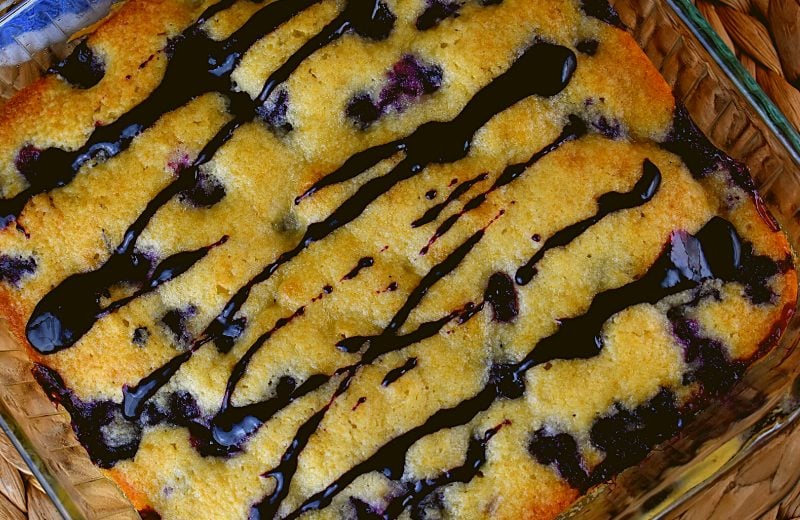 Blueberry Pudding Cake is a moist, homemade treat from the past.  Originally from Maine, this old fashioned blueberry pudding has an optional blueberry sauce served right on top.