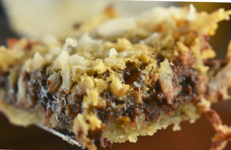 Coconut Chocolate Chip Dream Bars is a classic recipe for a microwave bar cookie.  Using the microwave is an easy and quick way to make dessert without heating up the kitchen.