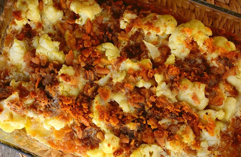 Cauliflower Casserole has sour cream, fresh cauliflower, butter and butter crackers such as Ritz. Put these ingredients together for a delightful old fashioned cauliflower casserole to serve along side almost any meal.