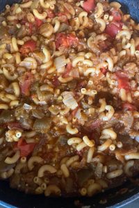 Eggplant Goulash is a great way to get kids to eat veggies.  Meatless American Goulash tastes just like classic hamburger goulash; no body will guess that this is goulash without meat. 