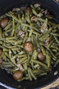 Old Fashioned Green Beans with Bacon and Onion is the perfect garden recipe.  These green beans like Grandma used to make will take you straight back to your childhood.