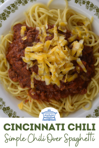 Cincinnati Chili Recipe Served Over Spaghetti Noodles - These Old Cookbooks