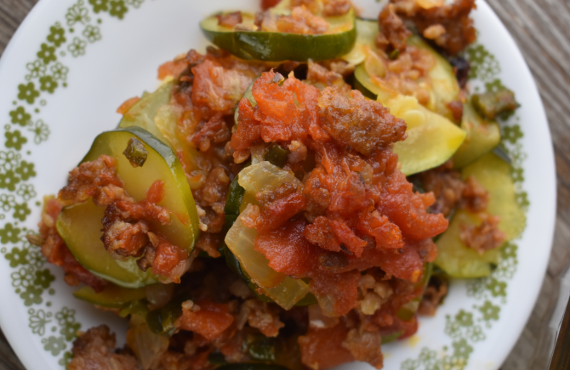 Just a few simple ingredients are all it takes to put together this easy zucchini sausage casserole.