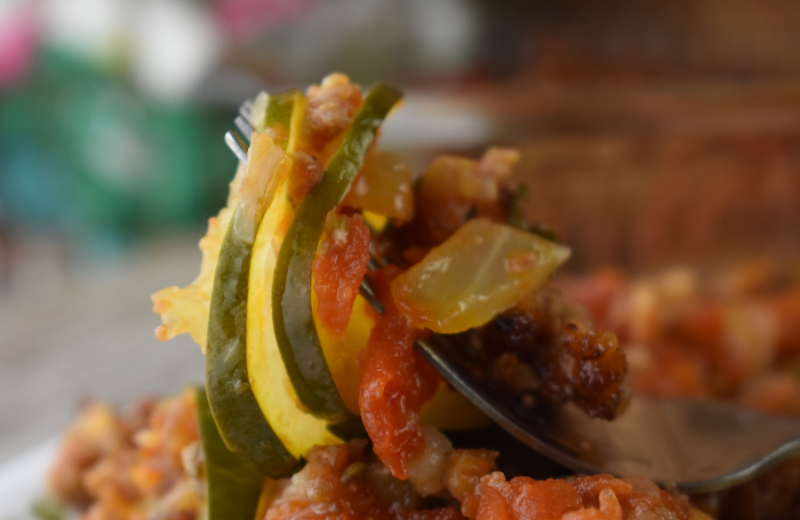 This zucchini sausage casserole is a great option to take for lunch during the work week. Make it ahead and you are all set.