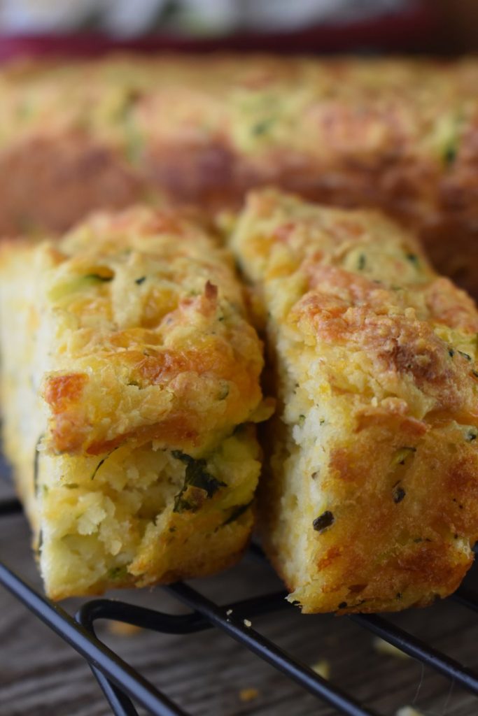 Slice up this zucchini cheese bread and serve it with your favorite vegetable soup or fresh salad.