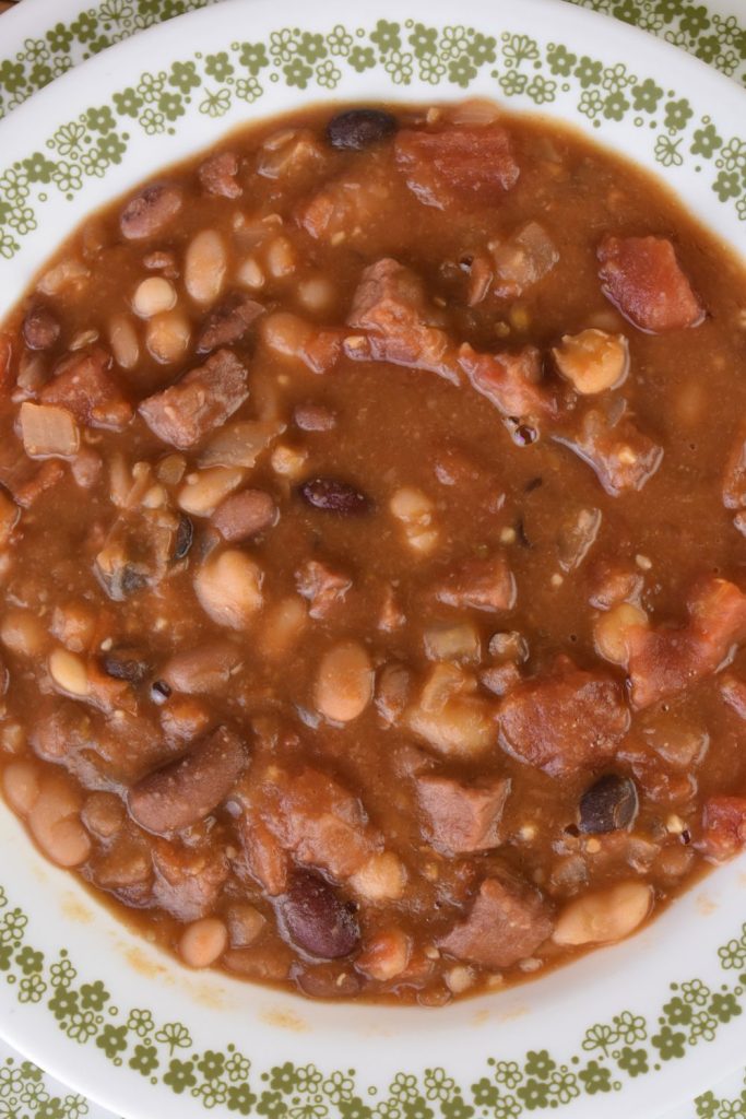 A bowl of this 15 bean soup is full of hearty flavors come ham and a mix of beans and spices.