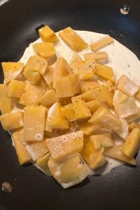 Creamed rutabaga is simple with only 4 ingredients including salt and pepper.
