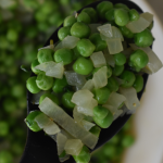 Minted peas with caramelized onions is an easy vintage side dish made with frozen peas, sweet onions and fresh mint.