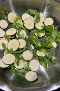 This easy old-fashioned zucchini and corn skillet is a quick 10-minute side dish made with garden zucchini, sweet corn, and peppers.