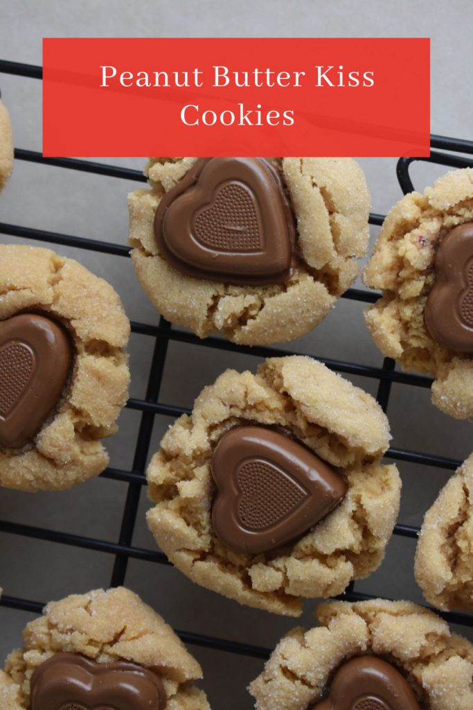 Peanut Butter Kiss Cookies on a cooling rack